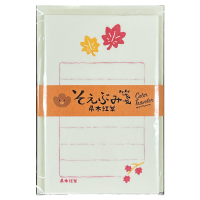 【多山文具オリジナル】カラートラベラー そえぶみ箋 県木紅葉　古川紙工　美濃和紙　ミニレター　広島　もみじ